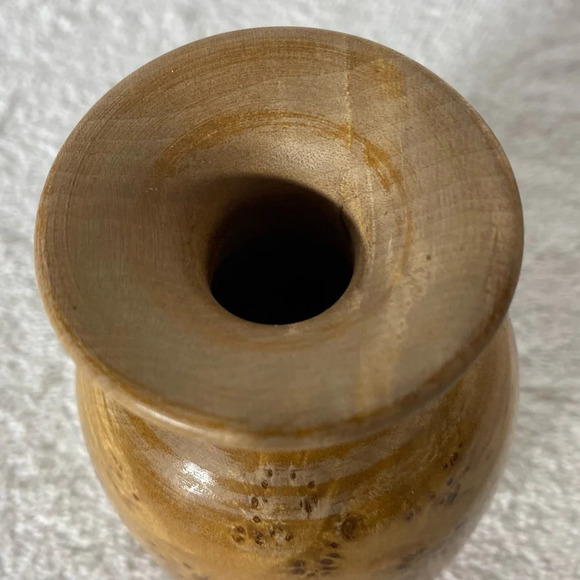 Vintage Hand Turned Burl Wood Vase - Picture 10 of 13